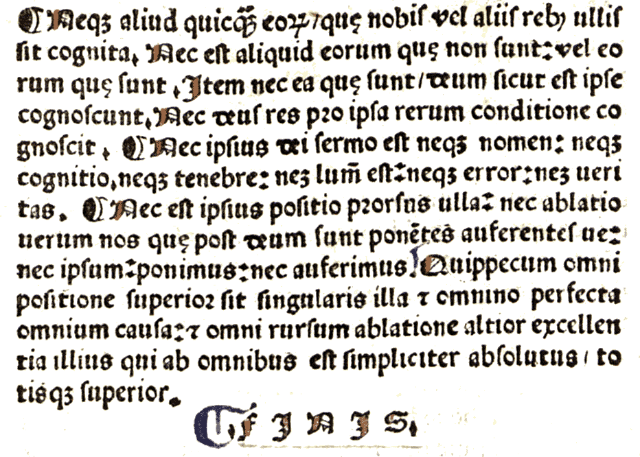 De mystica theologia, 1496