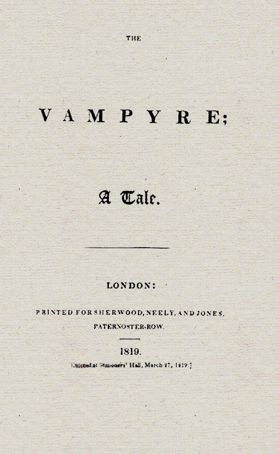 Polidori: The Vampyre