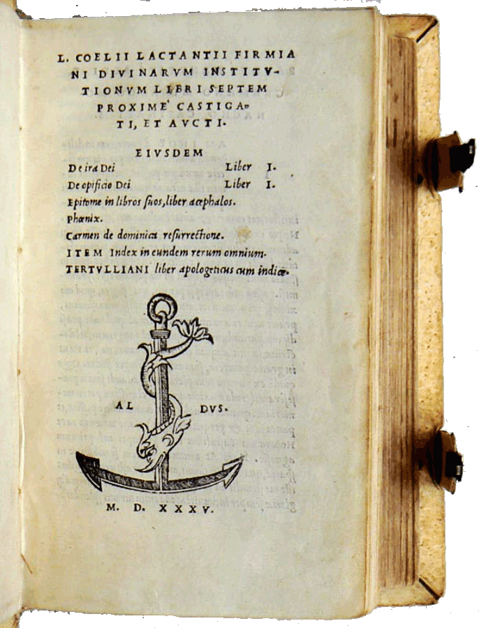 Lucius Caecilius Firmianus Lactantius: Divinarum Institutionum libri septem, 1535