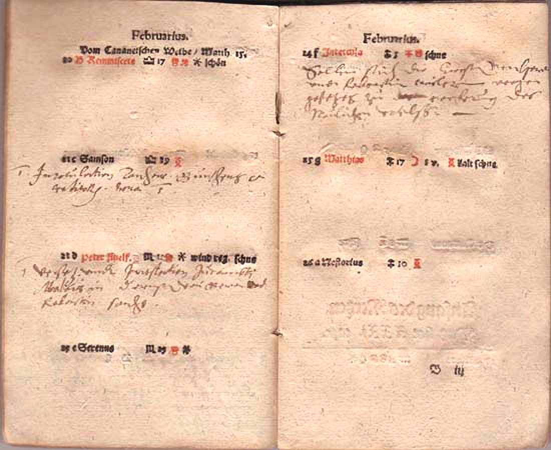 Caspar Bucha: Schreib Calender, 1592