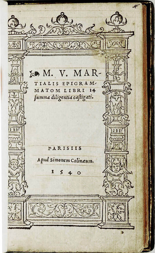 Marcus Valerius Martialis Epigrammatom libri 14, 1540