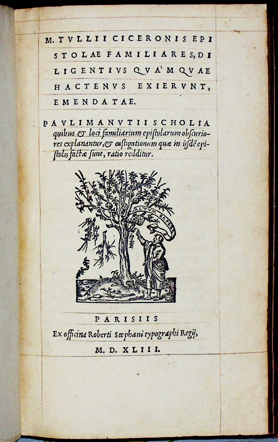 Marcus Tullius Cicero: Epistolae familiares, 1544
