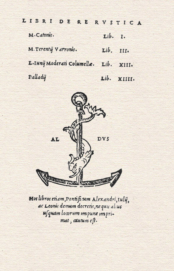 Scriptores rei rusticae. Venedig: Aldus Manutius, 1514
