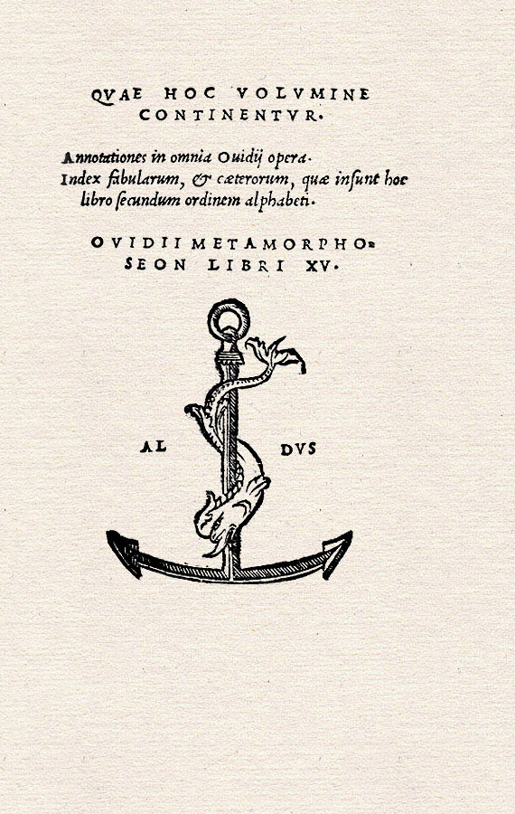 Ovid: Metamorphosen, Venedig: Aldus / Andreas Torresanus, 1516